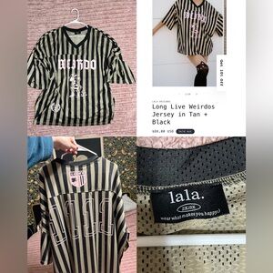 Lala “Long Live Weirdos” Striped Jersey in Pinn and Black